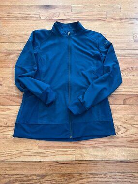 Cherokee iFlex Scrub Jacket Women’s Caribbean Blue Full Zip Jacket